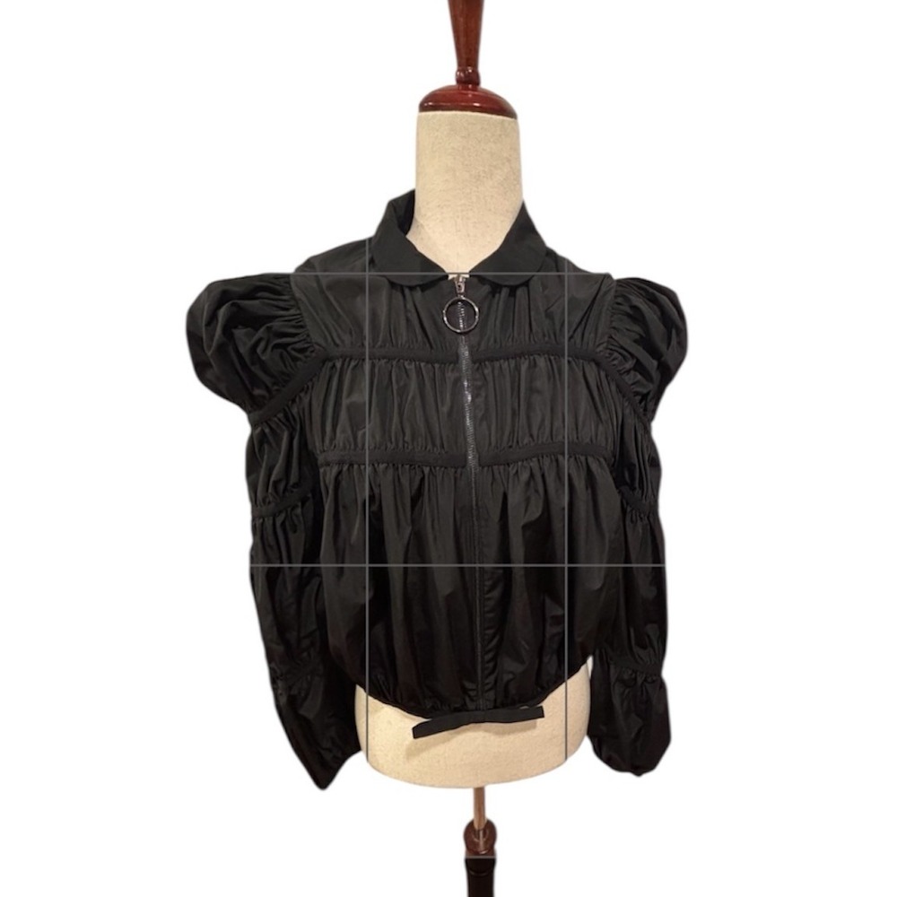 LOVE Binetti Black Gathered Jacket Women's Size‎ Medium